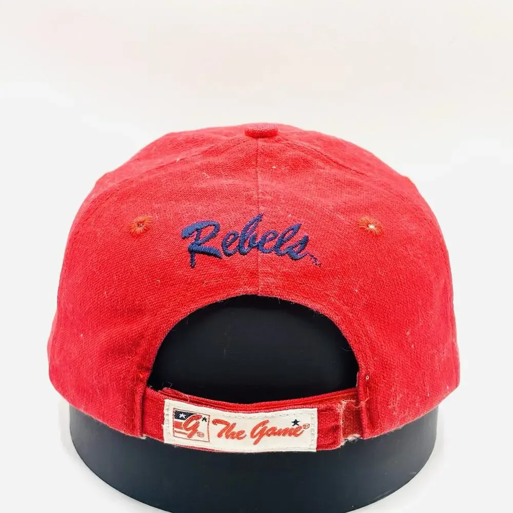 Vintage VTG Ole Miss Mississippi Rebels Russell The Game Cap Hat - Red/Blue - Picture 2 of 9